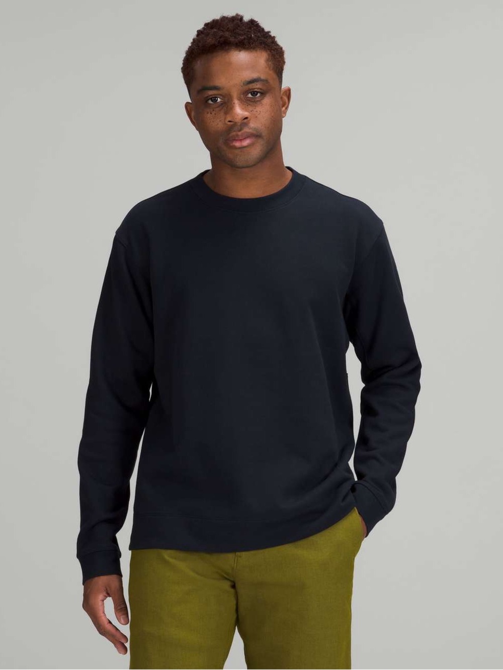 Lululemon French Terry Oversized Long Sleeve Crew Classic Navy Blue Size XS